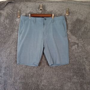 Volcom Blue Flat Front Shorts Casual Style Surf N Turf 4 Way Stretch Mens 38